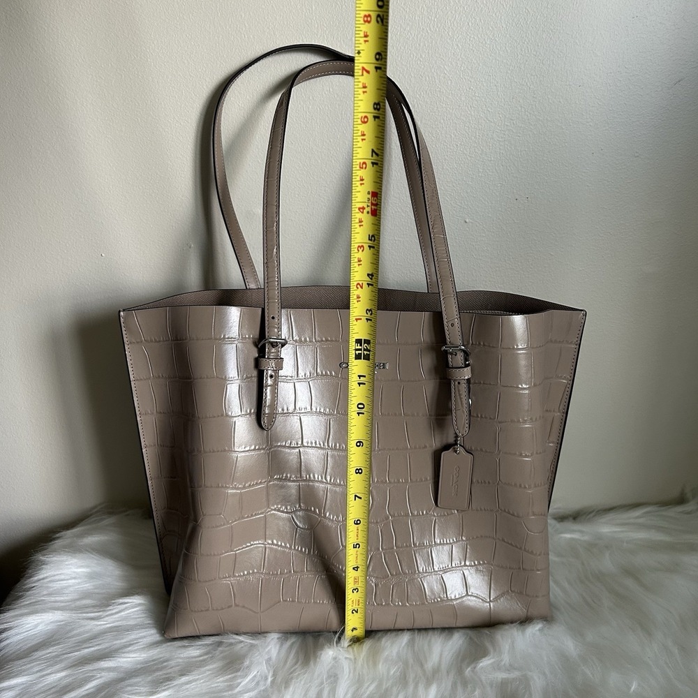 Coach Mollie Tote Taupe Crocodile Embossed Leather Shoulder Bag 1665 - Picture 16 of 16